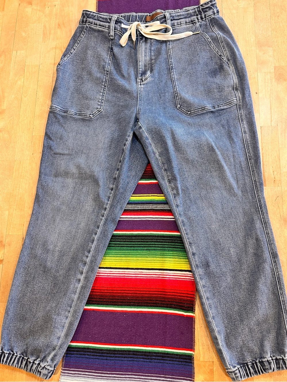 Judy Blue Light Wash Drawstring Boyfriend Jeans
